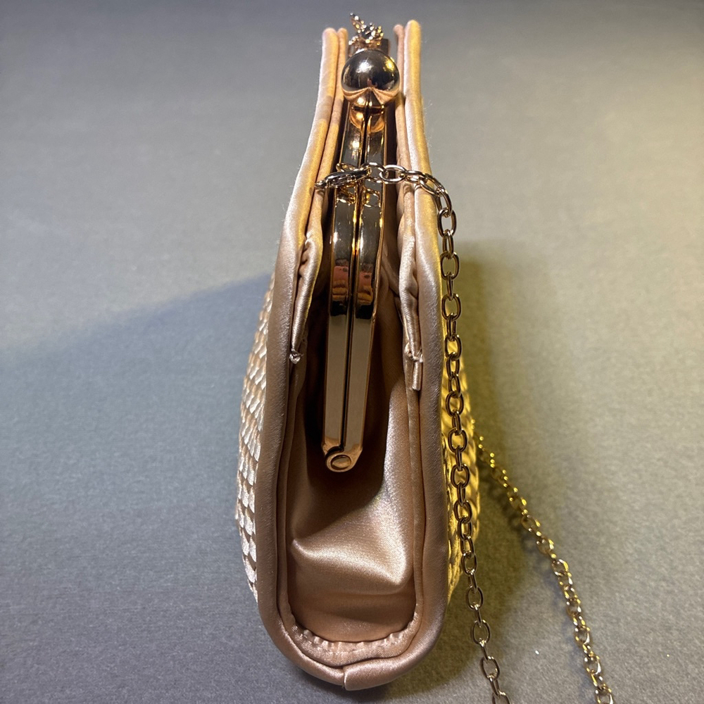 Satin Clutch Bag with Chain - Picture 8 of 8